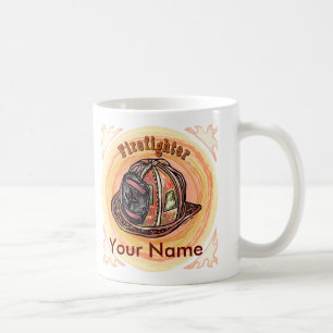 Feuerwehrhelm individuelle Name Tasse