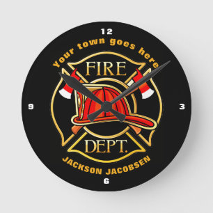 Feuerwehrhelm        runde wanduhr