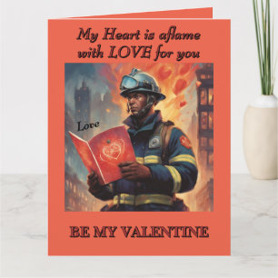 Feuerwehrherz ist mit Liebe Valentins gleichgültig Karte