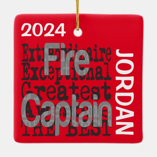 Feuerwehrkapitän Extraordinaire CUSTOM Keramikornament (Rückseite)