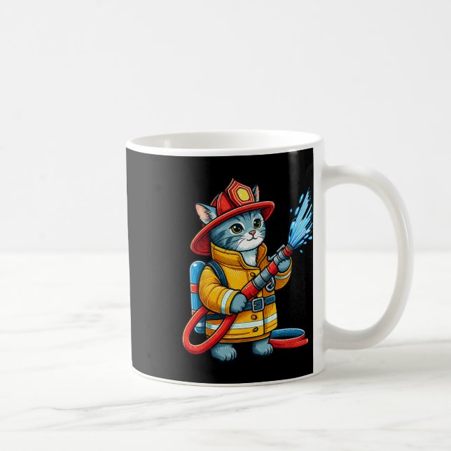 Feuerwehrkatze Feuerwehrkatze Tierkatze Kaffeetasse (Rechts)