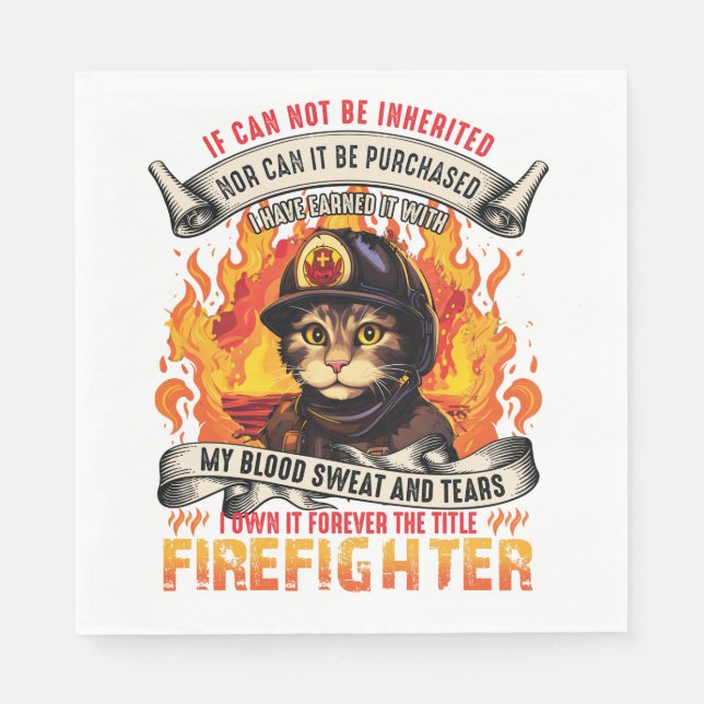 Feuerwehrkatze Serviette (Vorderseite)