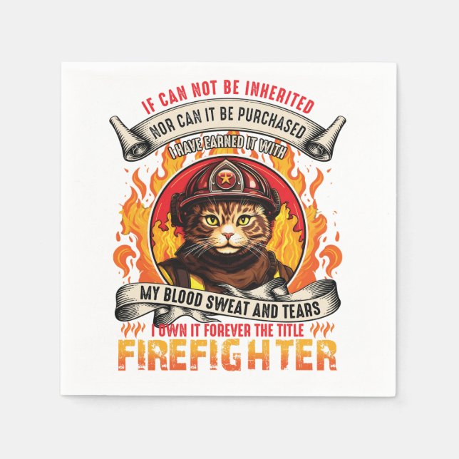 Feuerwehrkatze Serviette (Vorderseite)