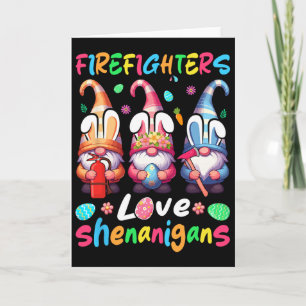 Feuerwehrkostüm-Unfug-Liebhaber Drei Gnome Karte
