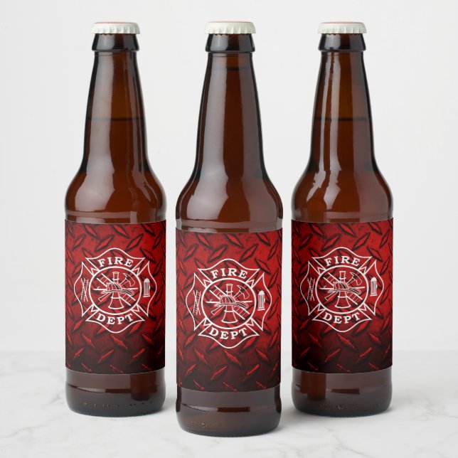 Feuerwehrkreuz Maltas Bierflaschenetikett (Flaschen)