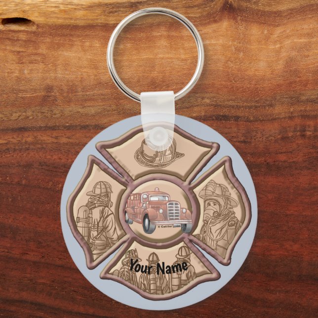 Feuerwehrkreuz Maltas Schlüsselanhänger (Vorderseite)