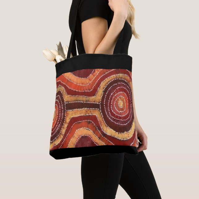 Feuerwehrlager Aborigine-Kunst Tasche (Von Nahem)