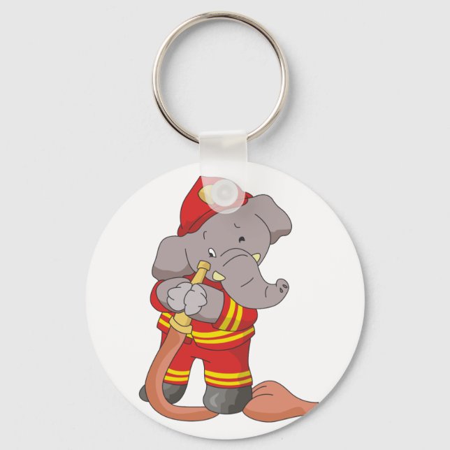 Feuerwehrlephant-Tshirts und Geschenke Schlüsselanhänger (Vorderseite)