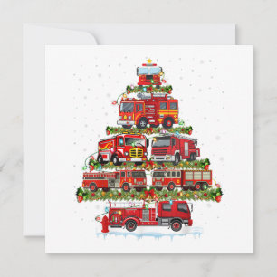 Feuerwehrleuchten Feuerwehrauto Weihnachten Einladung