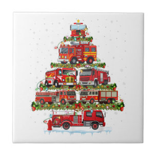 Feuerwehrleuchten Feuerwehrauto Weihnachten Fliese