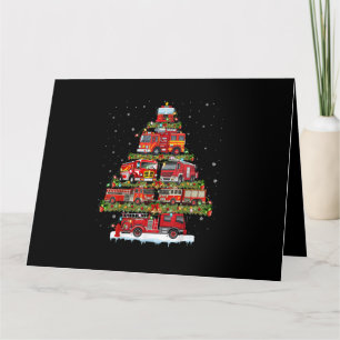 Feuerwehrleuchten Feuerwehrauto Weihnachten Karte