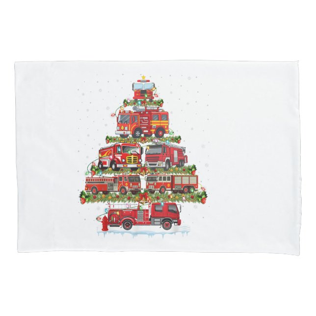 Feuerwehrleuchten Feuerwehrauto Weihnachten Kissenbezug (Vorderseite)