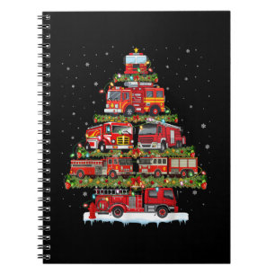 Feuerwehrleuchten Feuerwehrauto Weihnachten Notizblock