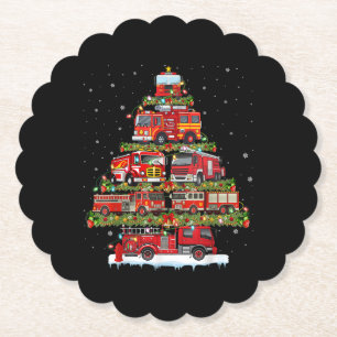 Feuerwehrleuchten Feuerwehrauto Weihnachten Untersetzer