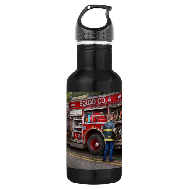 Feuerwehrleute - Der moderne Feuerwehrwagen Edelstahlflasche (Vorderseite)