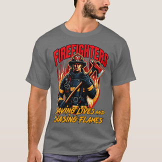 Feuerwehrleute, die Leben Rette und Flammen jagen T-Shirt