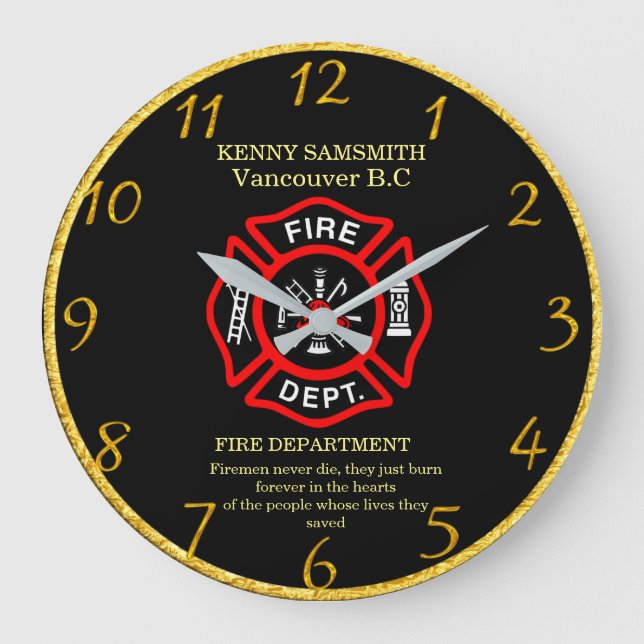 Feuerwehrleute die nie eine große Uhr (Vorderseite)