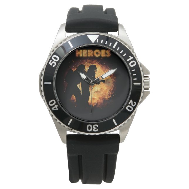Feuerwehrleute - echte Helden Armbanduhr (Vorderseite)