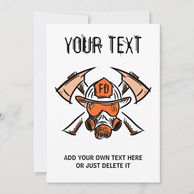 Feuerwehrleute. Feuerwehr Geschenkidee Einladung (Vorderseite)
