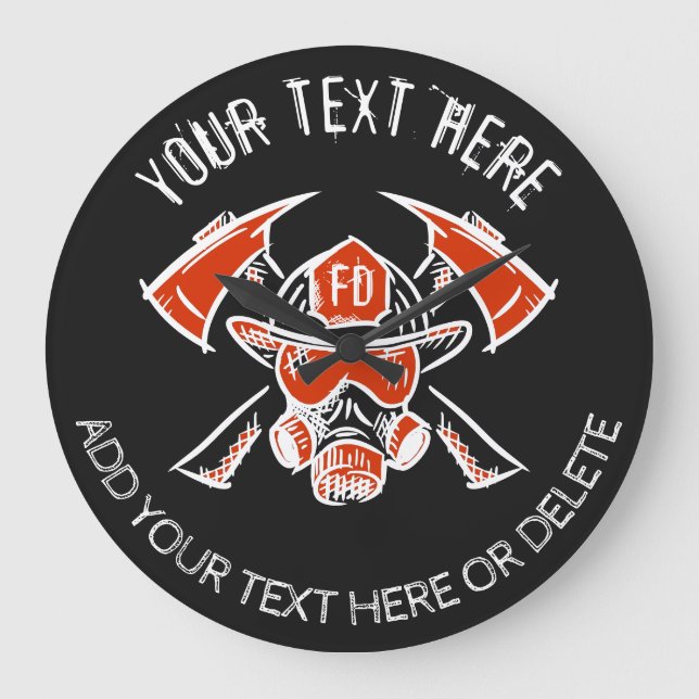 Feuerwehrleute. Feuerwehr Geschenkvorlage Große Wanduhr (Vorderseite)