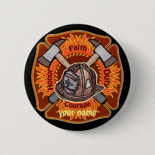 Feuerwehrleute Flammen Button-Taste Button