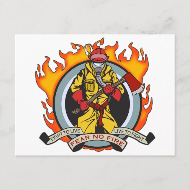 Feuerwehrleute fürchten sich vor keinem Feuer Postkarte (Vorderseite)
