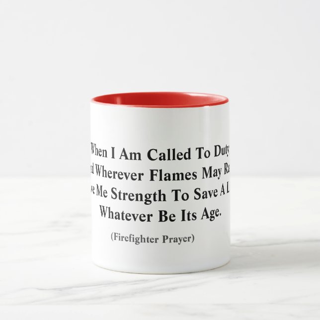Feuerwehrleute Gebet-Tasse Tasse (Zentrum)