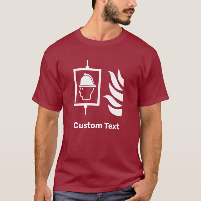 Feuerwehrleute heben Sicherheitszeichen an T-Shirt (Vorderseite)
