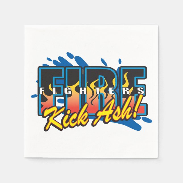 Feuerwehrleute Kick Ash! Serviette (Vorderseite)