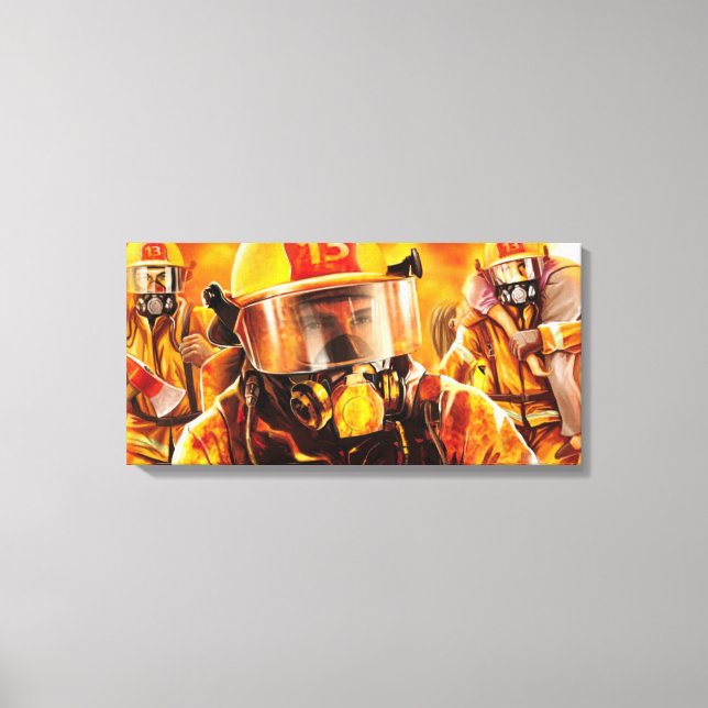 Feuerwehrleute Leinwanddruck (Vorderseite)