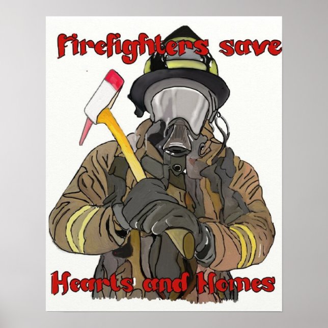 Feuerwehrleute rettete Herz und Zuhause Poster (Vorne)