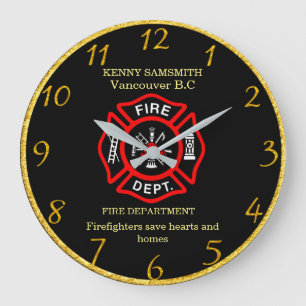 Feuerwehrleute rettete Herzen und Zuhause große Uh Wanduhr