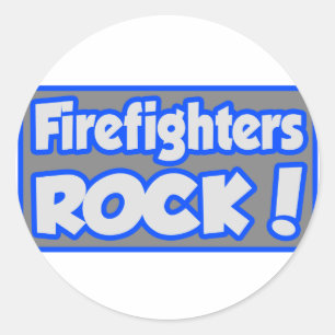 Feuerwehrleute Rock! Runder Aufkleber