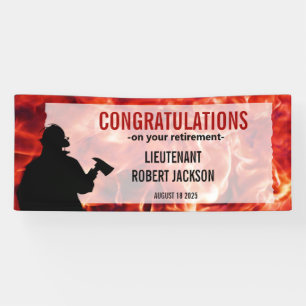 Feuerwehrleute Silhouette Flammenruhestandsbanner Banner