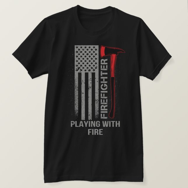 Feuerwehrleute spielen mit T - Shirt (Design vorne)