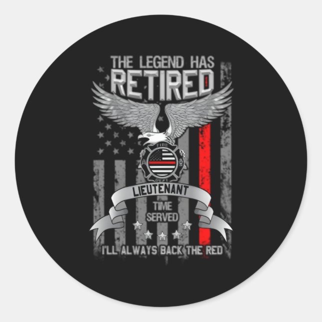 Feuerwehrleute Thin Red Line Ruder Legende Runder Aufkleber (Vorderseite)