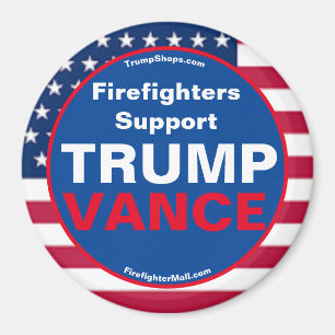 Feuerwehrleute unterstützen TRUMP VANCE Kühlschran Magnet