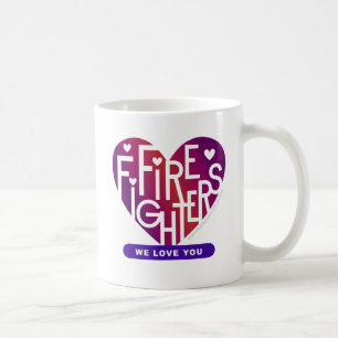Feuerwehrleute wir lieben euch—Lover's Heart® Desi Kaffeetasse