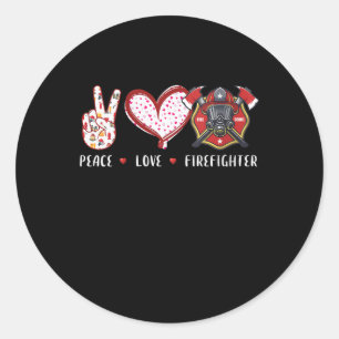 Feuerwehrliebhaber der Friedensstiftung Liebe Bra Runder Aufkleber