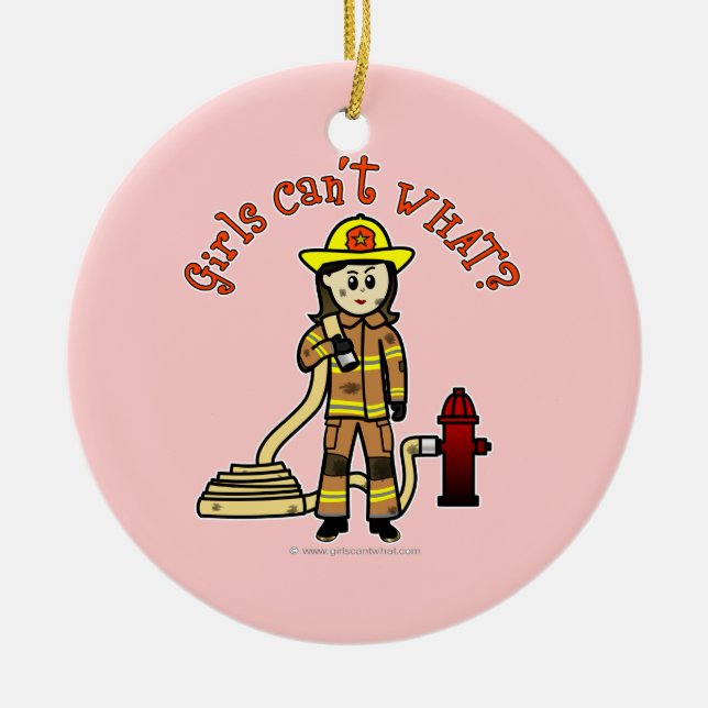 Feuerwehrmädchen Keramik Ornament (Vorne)