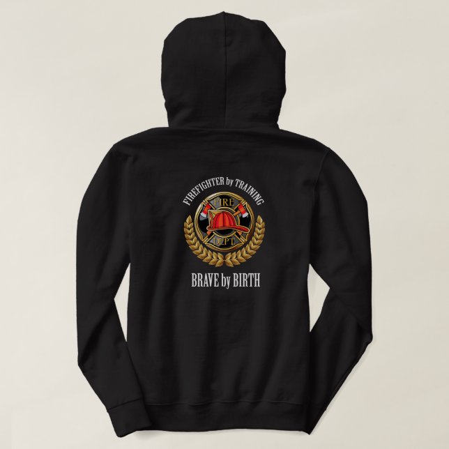 Feuerwehrmann 3 Siehe beide Seiten Hoodie (Design Rückseite)