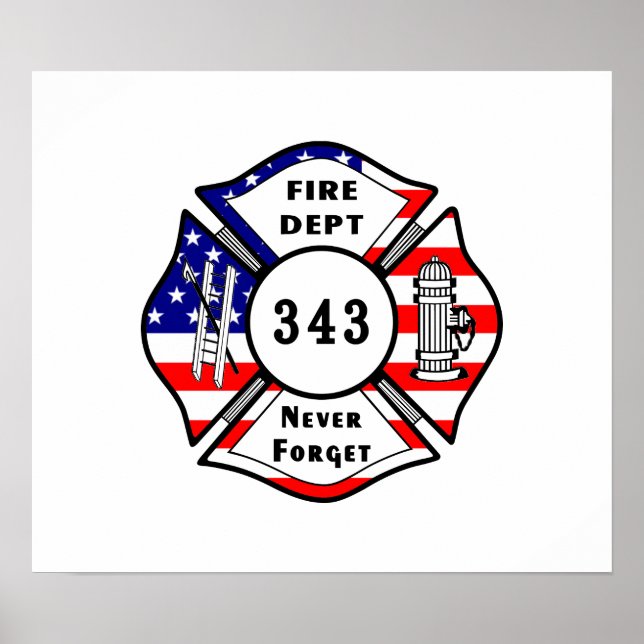 Feuerwehrmann 9/11 Vergiss nie 343 Poster (Vorne)