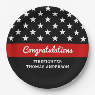 Feuerwehrmann Abschluss Party der Thin Red Line Pappteller