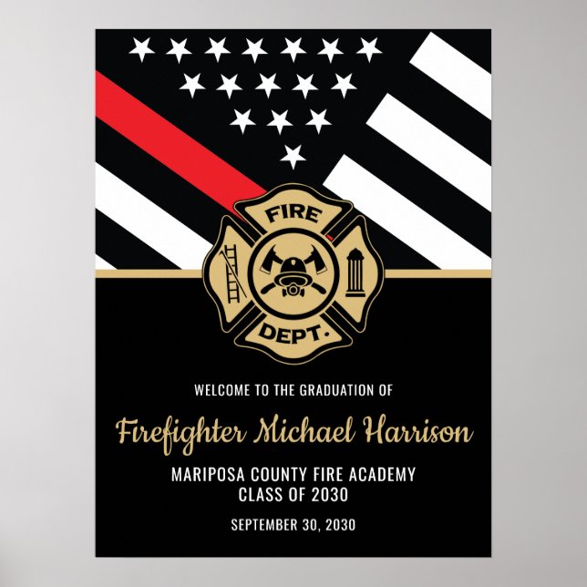Feuerwehrmann Abschluss Red Line Feuerwehrmann wil Poster (Vorne)