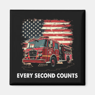 Feuerwehrmann Amerikanische Flagge Dünne Rote Lini Magnet