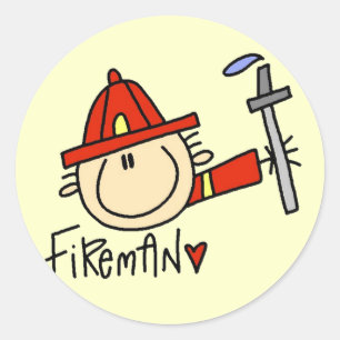Feuerwehrmann-Aufkleber Runder Aufkleber