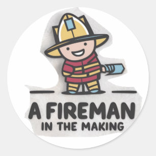 Feuerwehrmann-Azubi. Zukünftiger Feuerwehrmann Runder Aufkleber