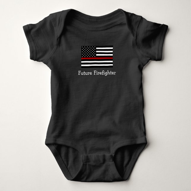 Feuerwehrmann-Baby-Fußball-Bodysuit Baby Strampler (Vorderseite)