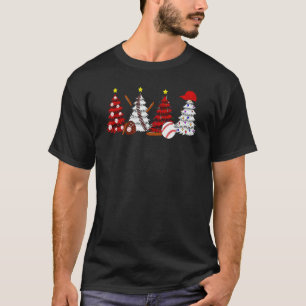 Feuerwehrmann Baseball Weihnachten Tannenbaum Froh T-Shirt