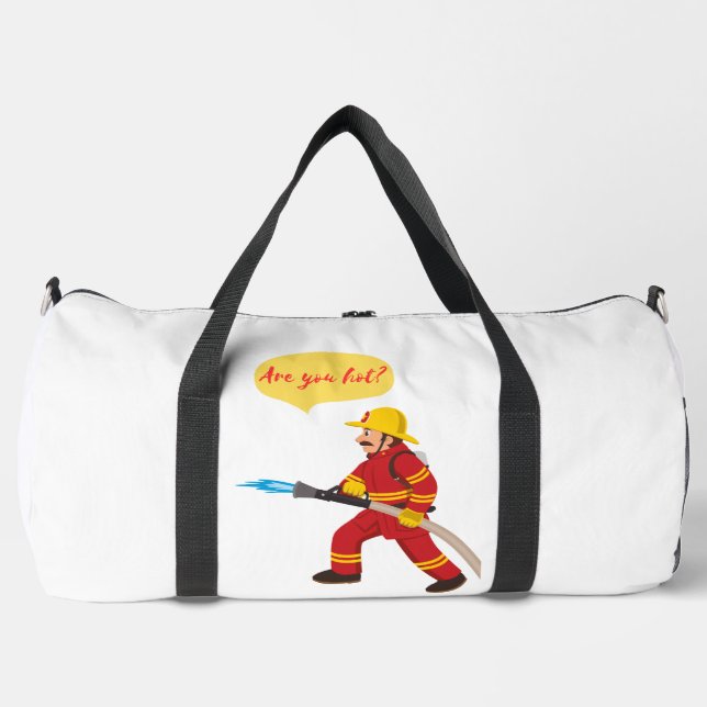 Feuerwehrmann, bist du heiß? duffle bag (Vorderseite)